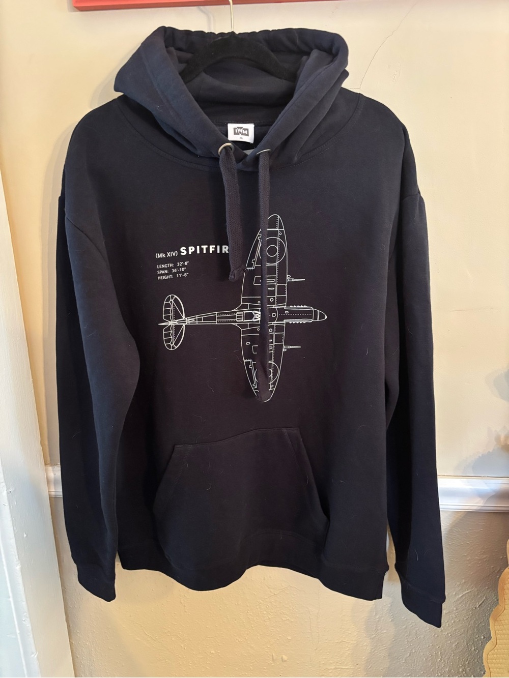 IWM Imperial War Museums Spitfire Blueprint Hoodie XL NWT Churchill War Rooms